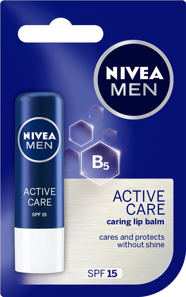 Active Care For Men - Nivea Lip Balm Men Clipart (1010x1180), Png Download
