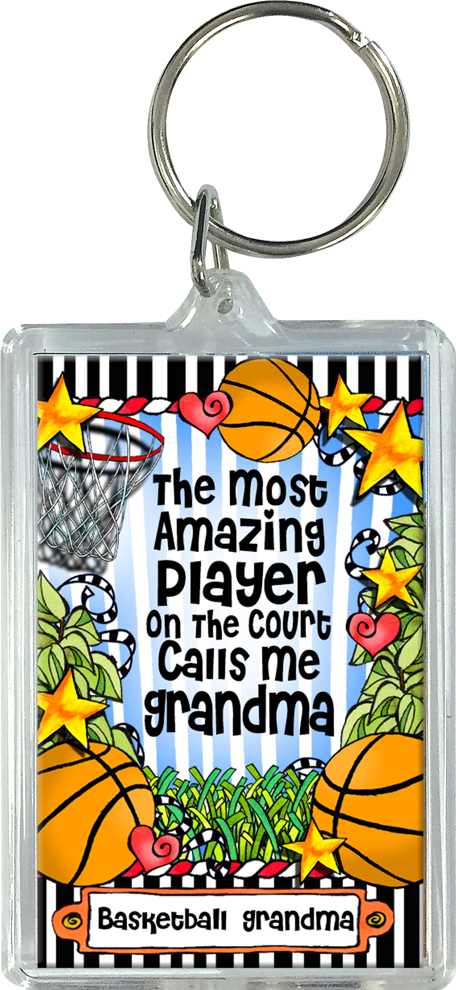 Basketball Grandma Key Chain - Keychain Clipart (1002x2075), Png Download