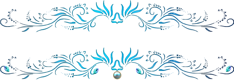 Arabesque Bleu Png - Bordure De Page Arabesque Clipart (970x366), Png Download