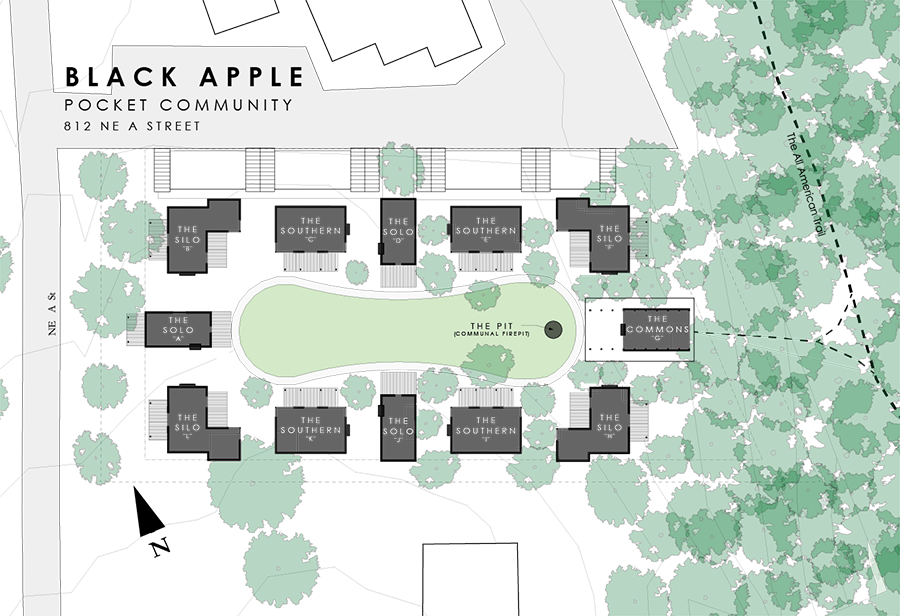Black Apple Illustration 1 Overview Or Aerial Of The - Black Apple Bentonville Ar Clipart (900x616), Png Download