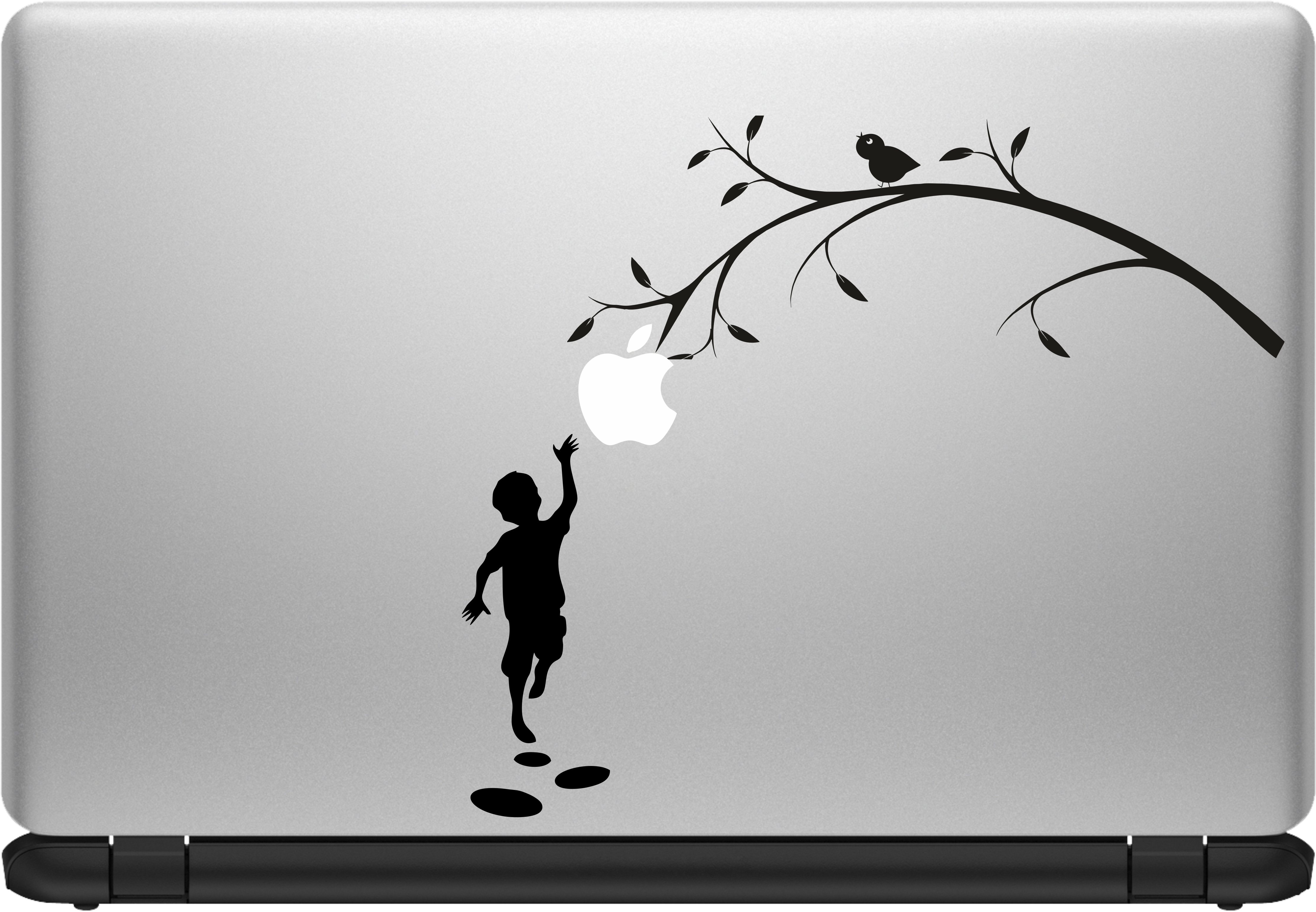 Catching Apple - Silhouette Clipart (4800x3360), Png Download