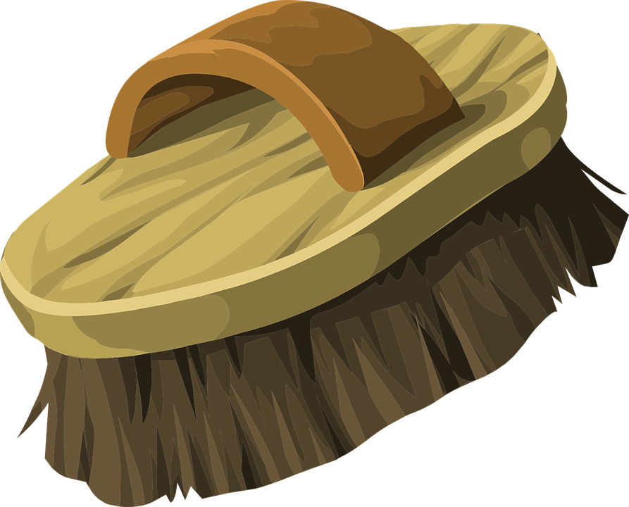 Shoe Brush Bristles Brush Clean Polish Wood - Shoes Brush Vector Clipart (893x720), Png Download
