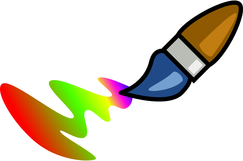 Free Vector Color Brush Cartoon Clip Art - Paint Brush Cartoon - Png Download (800x529), Png Download