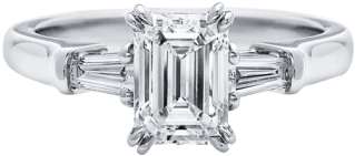 Anillos De Compromiso Del - Harry Winston Emerald Cut With Baguettes Clipart (760x500), Png Download