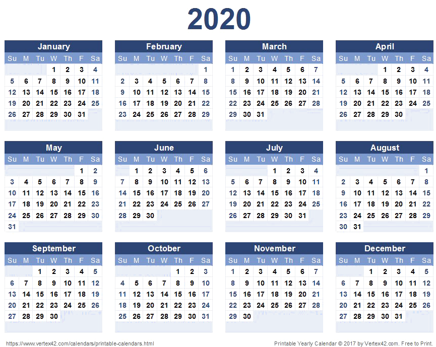 2020 Calendar Free Png Image - 2021 Yearly Calendar Printable Clipart (932x723), Png Download