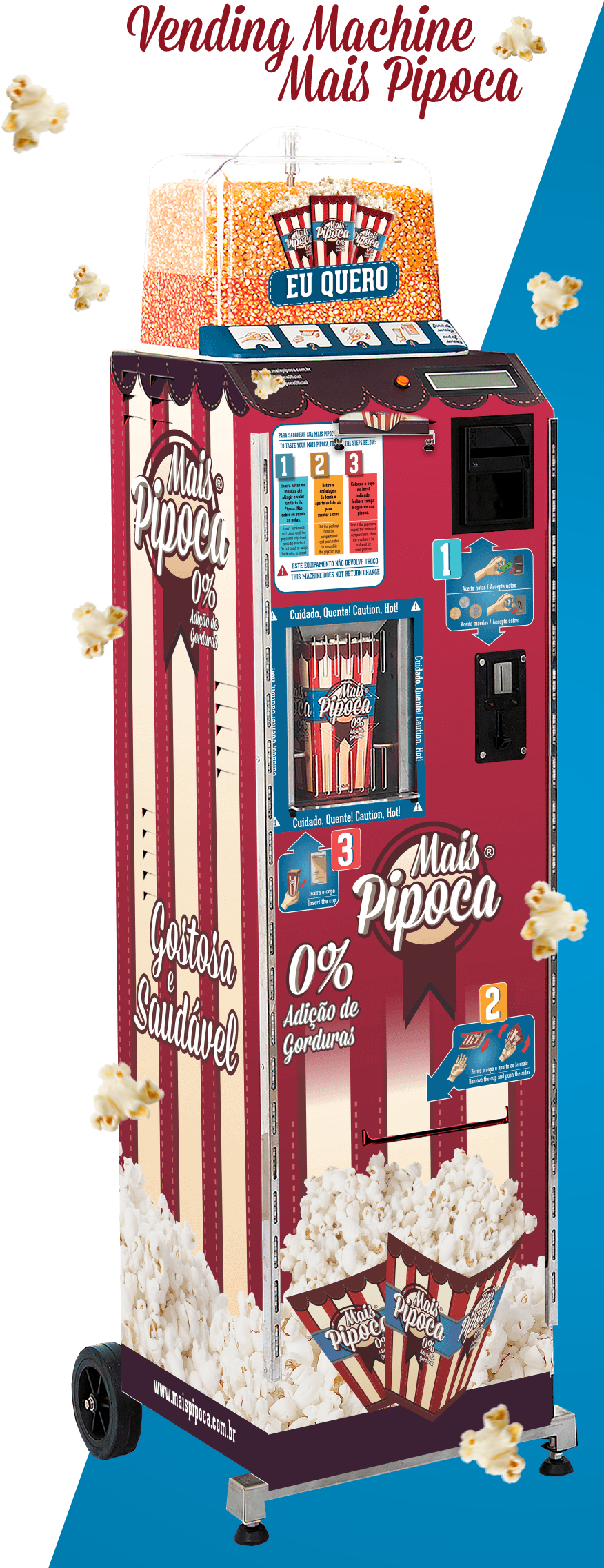 A Vending Machine Mais Pipoca Possui Um Design Moderno, - Blog Clipart (882x2277), Png Download