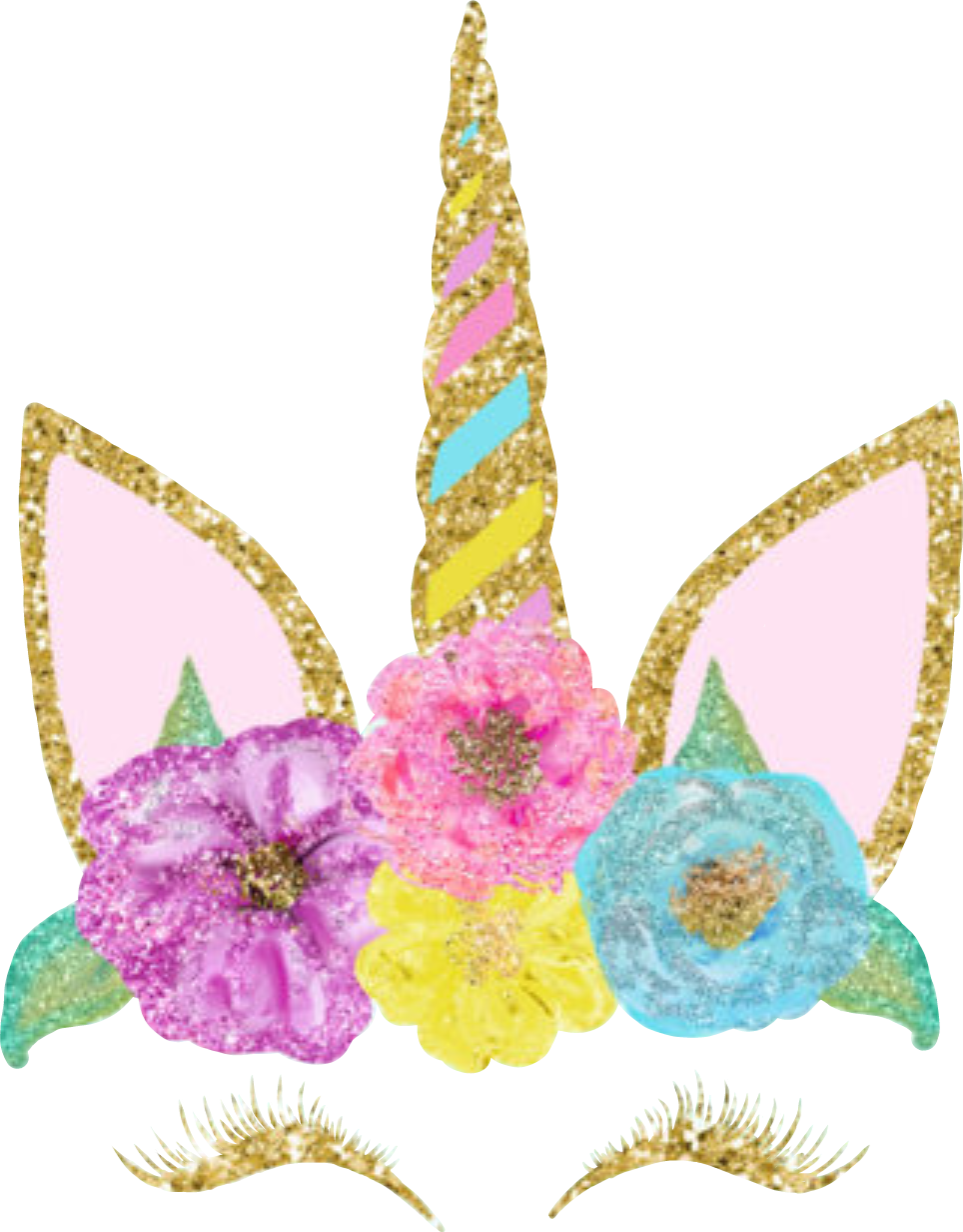 #unicorncrown #unicorn #unicornio #corona #flores #flowers - Unicorn Face Png Glitter Clipart (964x1232), Png Download