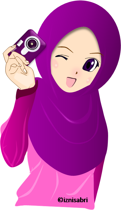 Photo Muslimah - Camera With Hijab Cartoon Clipart (423x730), Png Download