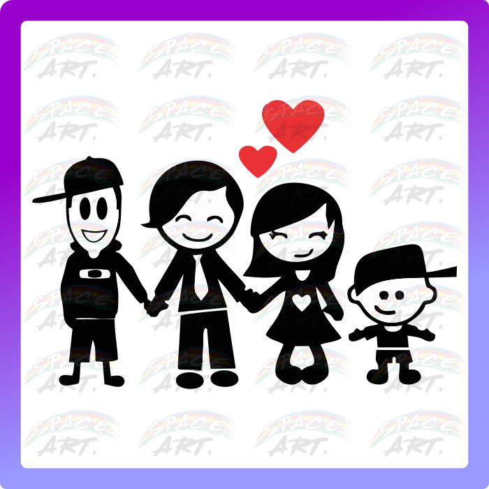 Familia Feliz Adesivo Clipart (700x700), Png Download