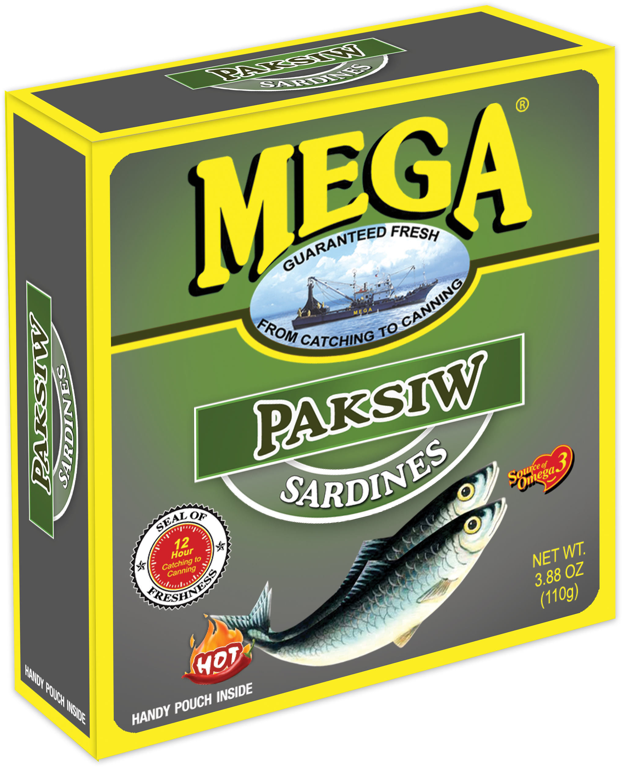 Mega Sardines Paksiw In Pouch 110g - Mega Sardines Clipart (2550x3300), Png Download