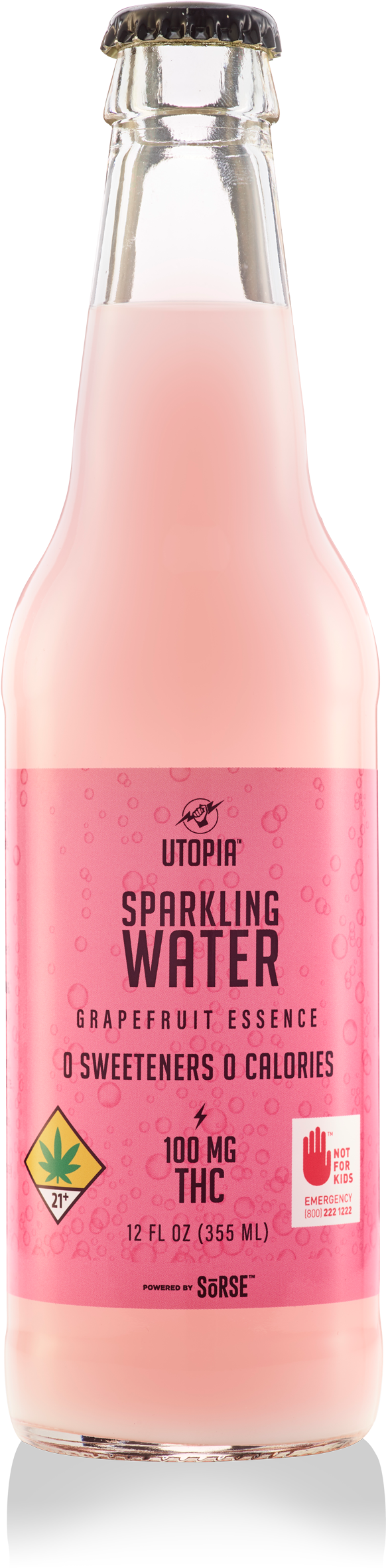 Grapefruit Utopia - Glass Bottle Clipart (581x2400), Png Download
