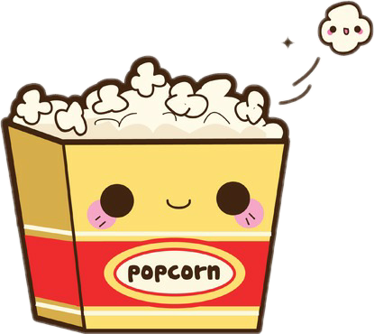 Pipoca Sticker - Kawaii Popcorn Clipart (415x370), Png Download