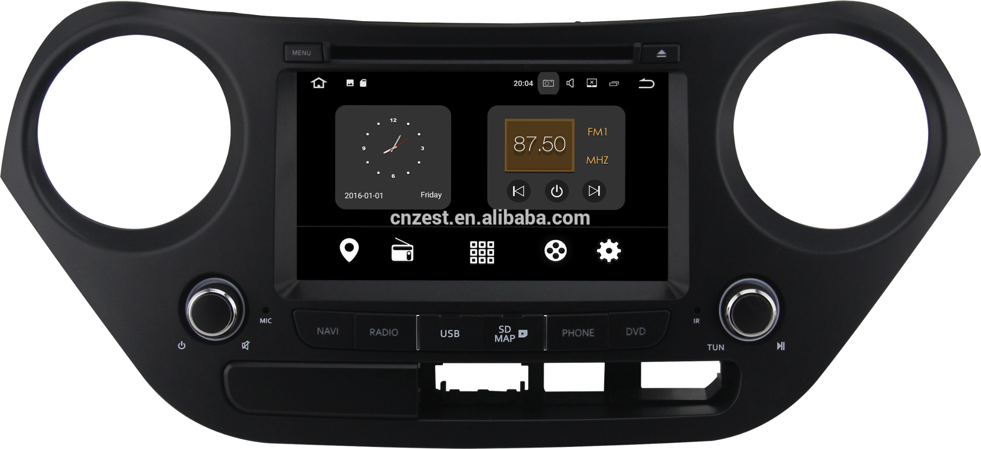 For Hyundai I10 2013-2017 Android Car Audio Player - Vehicle Audio Clipart (2000x915), Png Download