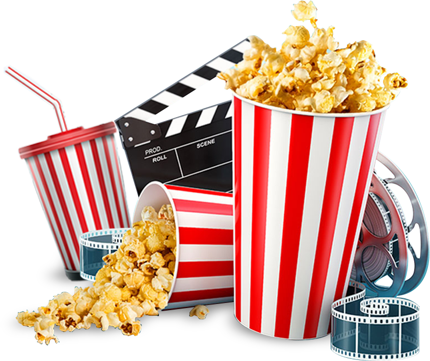 Como Funciona - Cinema Popcorn Png Clipart (844x709), Png Download