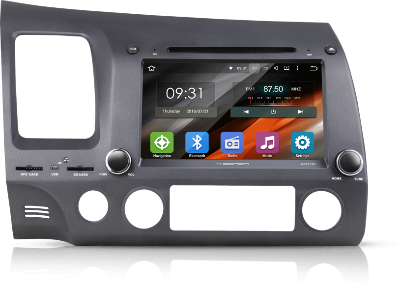 Pure Android - Eonon Honda Civic Clipart (814x586), Png Download