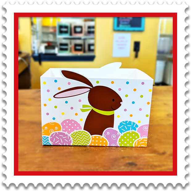 Brown Bunny Gift Basket - Postage Stamp Clipart (651x628), Png Download