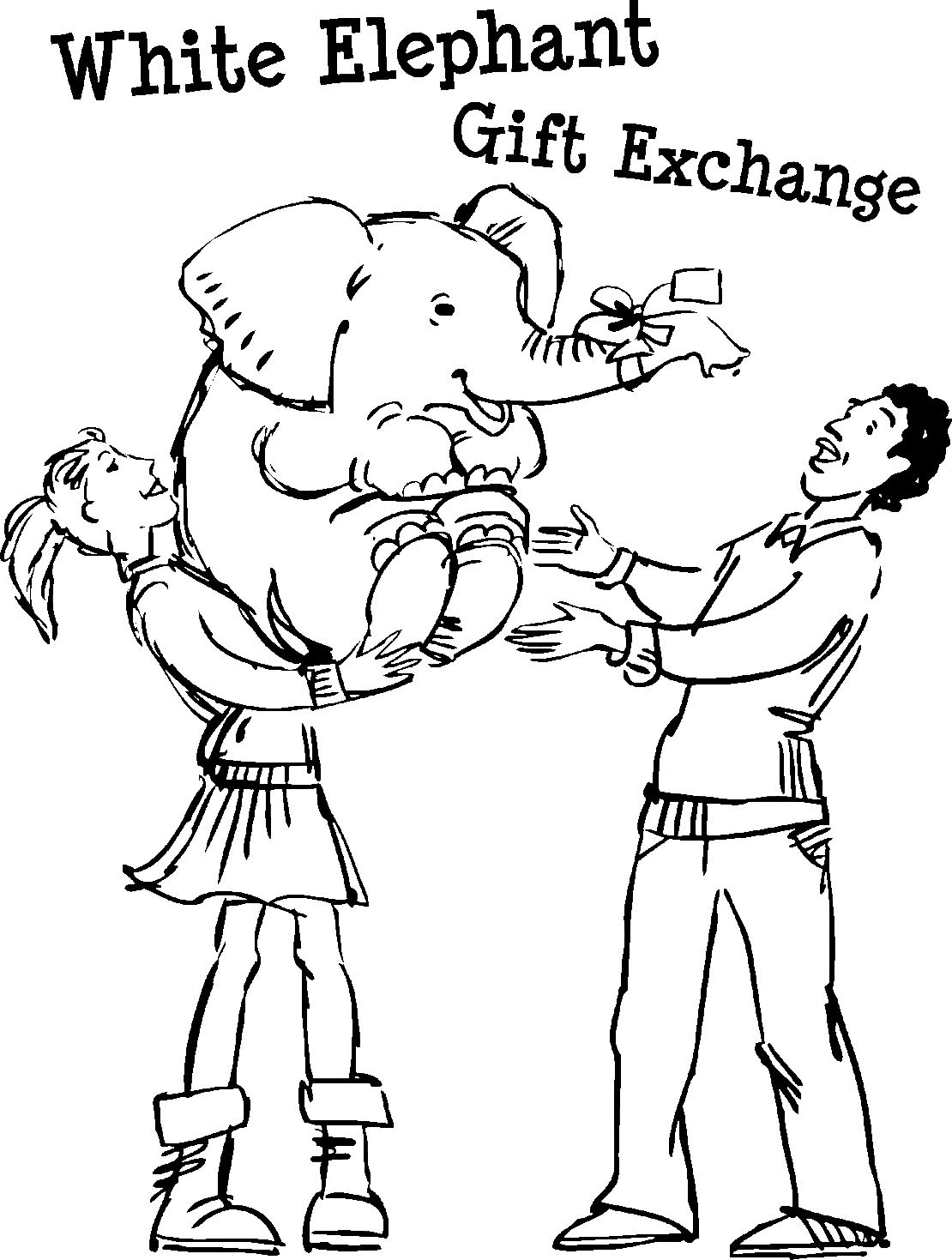 Whiteelephant - Cartoon Clipart (1110x1469), Png Download