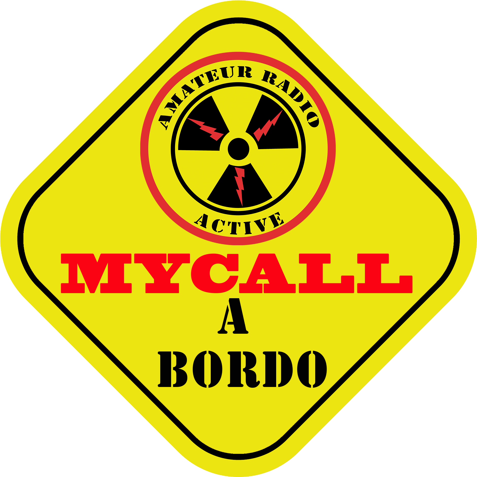 Cartel Amateur Radio Active A Bordo - Emblem Clipart (1890x1890), Png Download