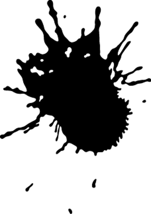 Paint Stain Sticker - Silhouette Clipart (520x734), Png Download