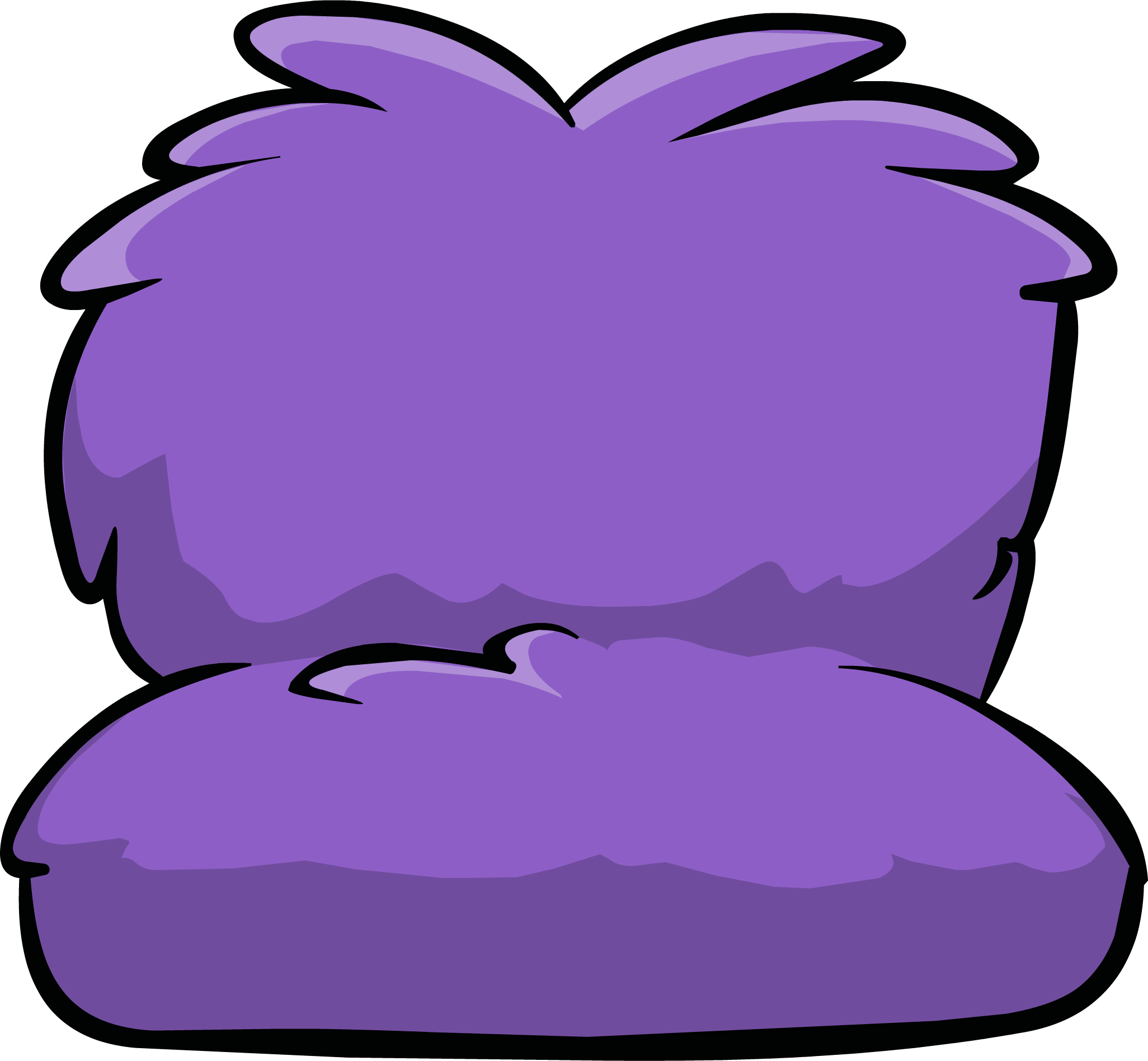 Fuzzy Purple Couch - Sofa De Puffle Verde De Club Penguin Clipart (2052x1896), Png Download