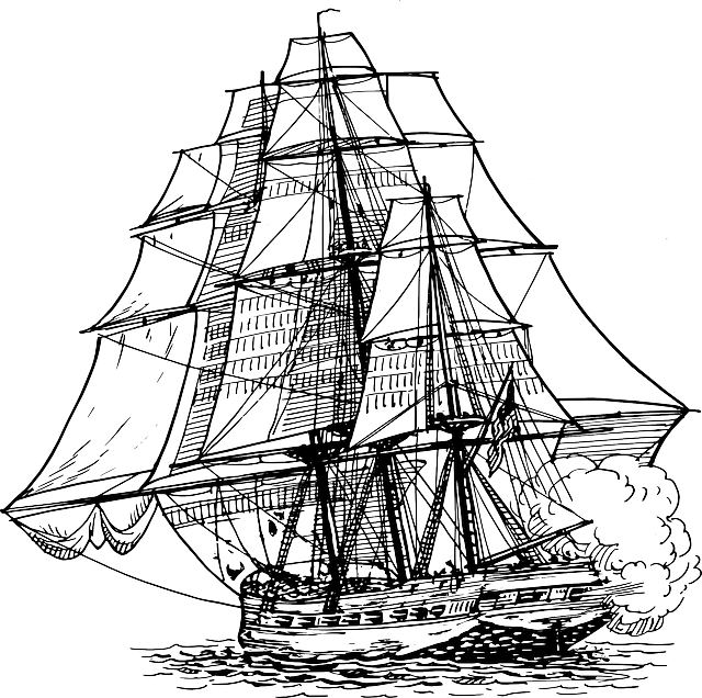 Masts And Sails Vector Graphic - Tall Ship Clip Art - Png Download (640x636), Png Download