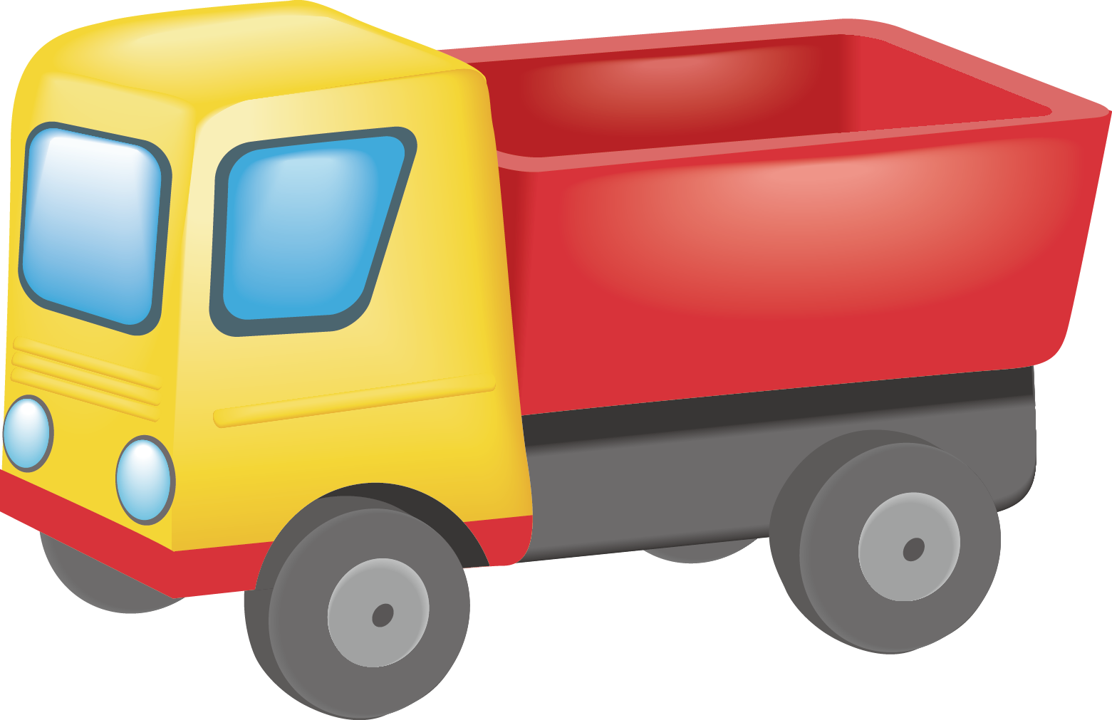Transportation Vector Kids Truck - Toy Truck Png Clipart (1561x1011), Png Download