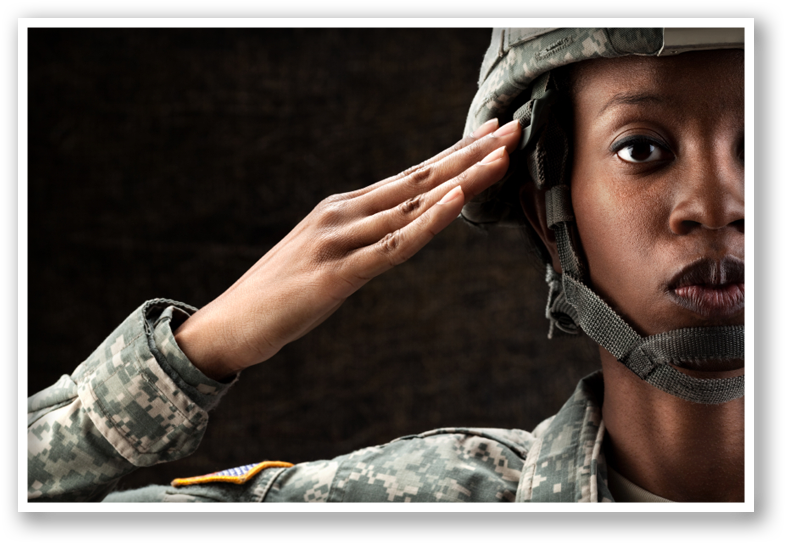 Woman In Uniform Saluting - Woman Veteran Clipart (810x560), Png Download