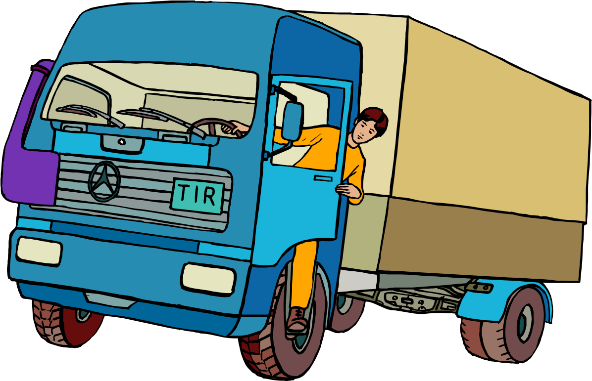 View large size Car Truck Driver Cartoon - Delivery Truck Clip Art - Png Do...