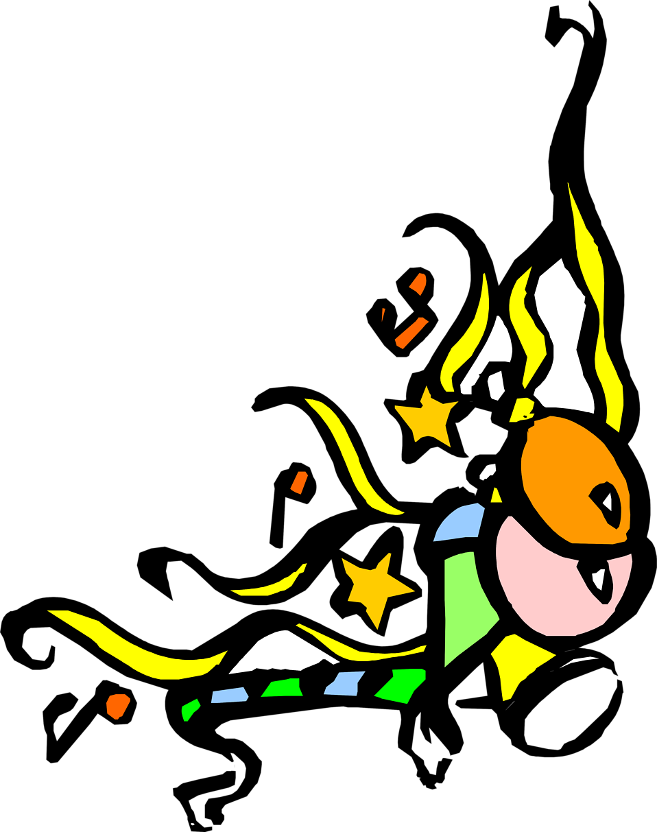 Clip Art Balloons And Confetti - Png Download (958x1213), Png Download