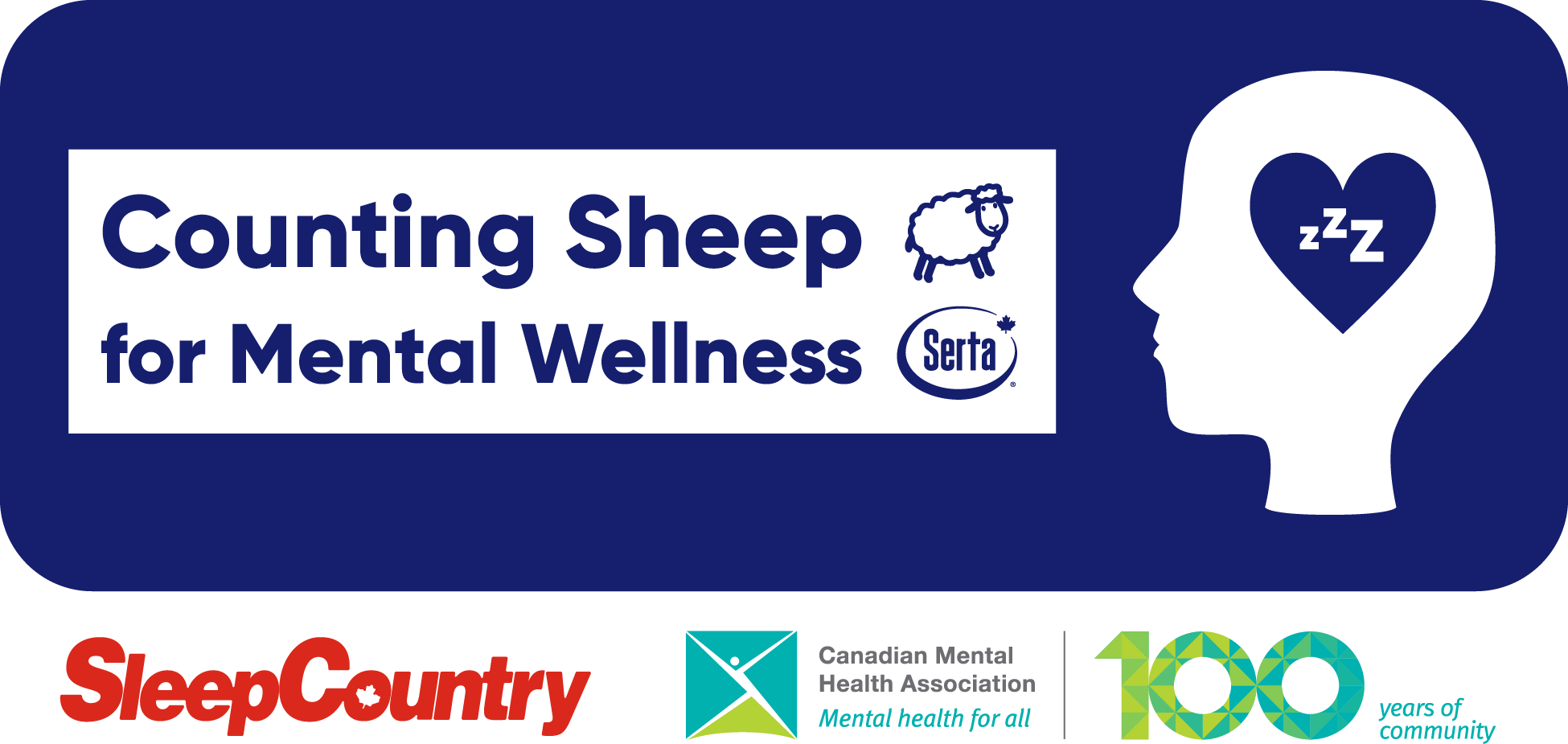 Counting Sheep For Mental Wellness - Canadian Mental Health Association Clipart (1950x925), Png Download