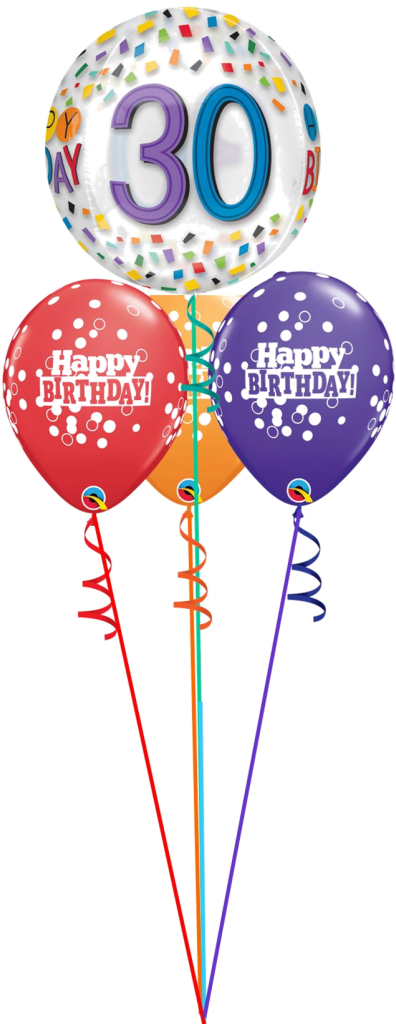 30th Orbz Confetti Layer - Balloon Clipart (412x1024), Png Download
