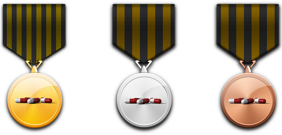 Medal, Gold Medal, Silver Medal, Bronze Medal, Award - Desain Medali Emas Perak Perunggu Clipart (960x640), Png Download