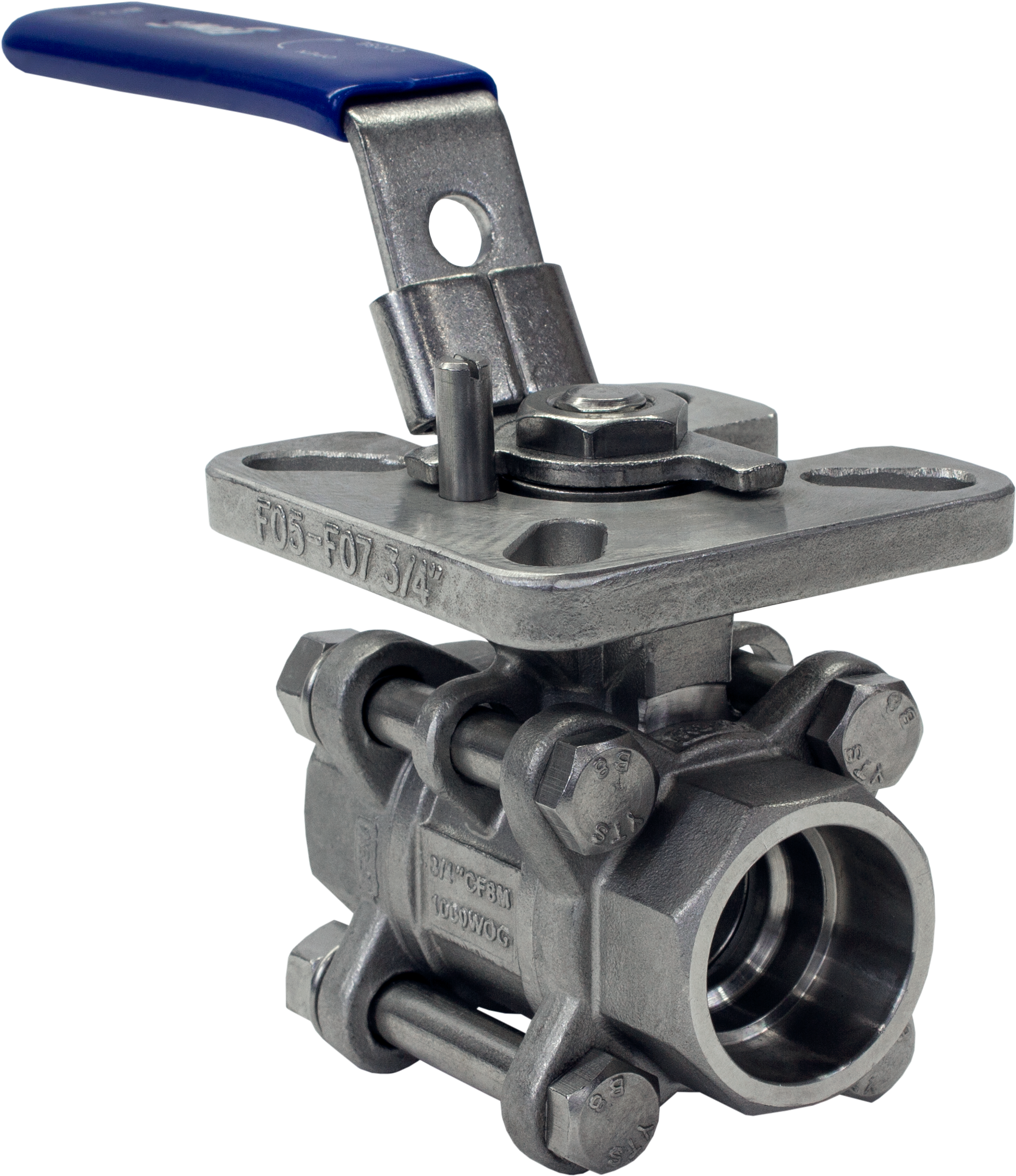 Flow , 3 Piece Stainless Steel Ball Valve Clipart (2290x2290), Png Download