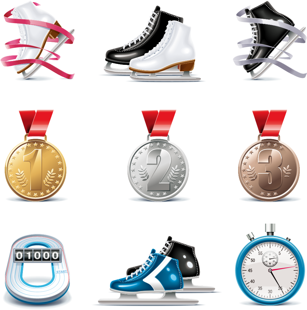 Gold Silver And Bronze Medals Png Pic - Learn To Skate Clipart (1181x1181), Png Download