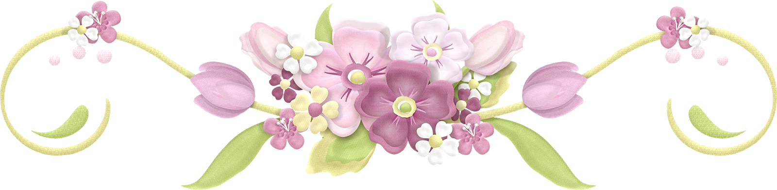 Flores Em Png Lilas - Barras Separadoras Flores Verdes Clipart (1600x392), Png Download