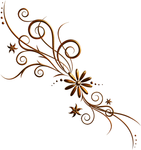 Publicat De Eu Ciresica La - Golden Flowers Vector Png Clipart (541x573), Png Download