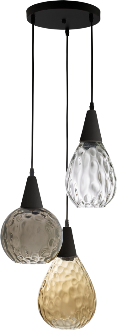 Lámpara De Techo De Vidrio Tricolor - Suspension Ivana Habitat Clipart (413x1300), Png Download