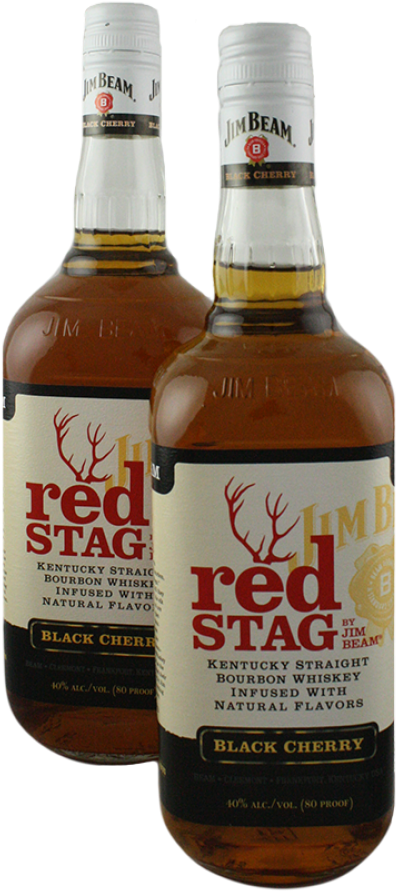 Jim Beam Red Stag Black Cherry 35% 1l Clipart (1000x1000), Png Download