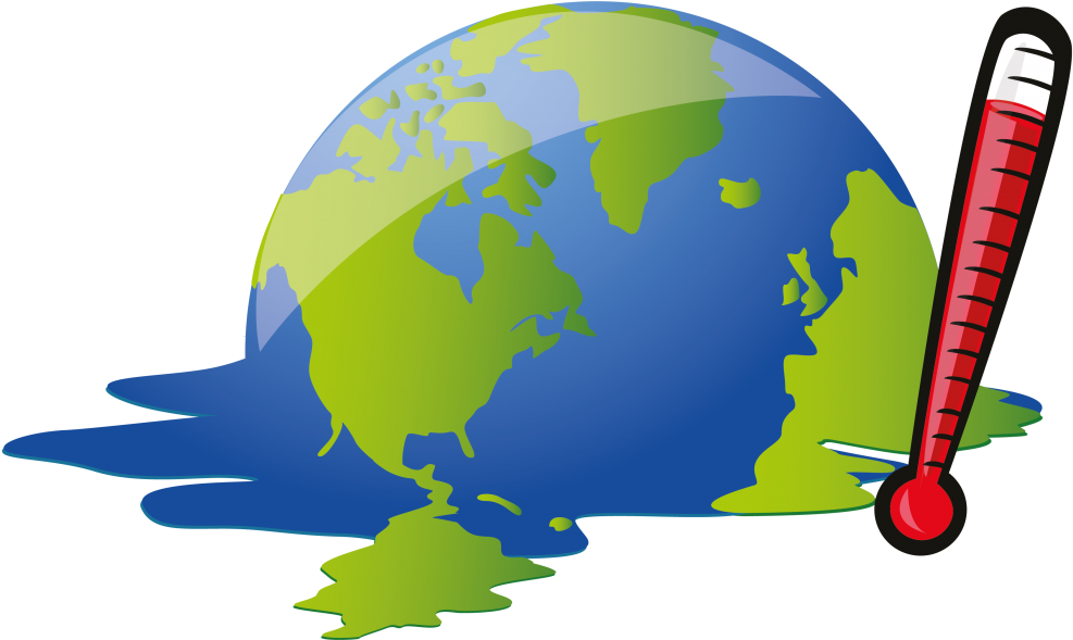 Ilustração Do Planeta Terra “derretendo” Com Um Termômetro - Earth Melting Vector Clipart (1024x724), Png Download