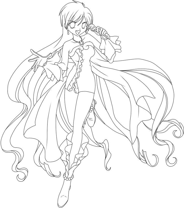 Mermaid Melody Rina Coloring Pages 6 By Tina - Pichi Pichi Pitch Drawing Clipart (762x859), Png Download