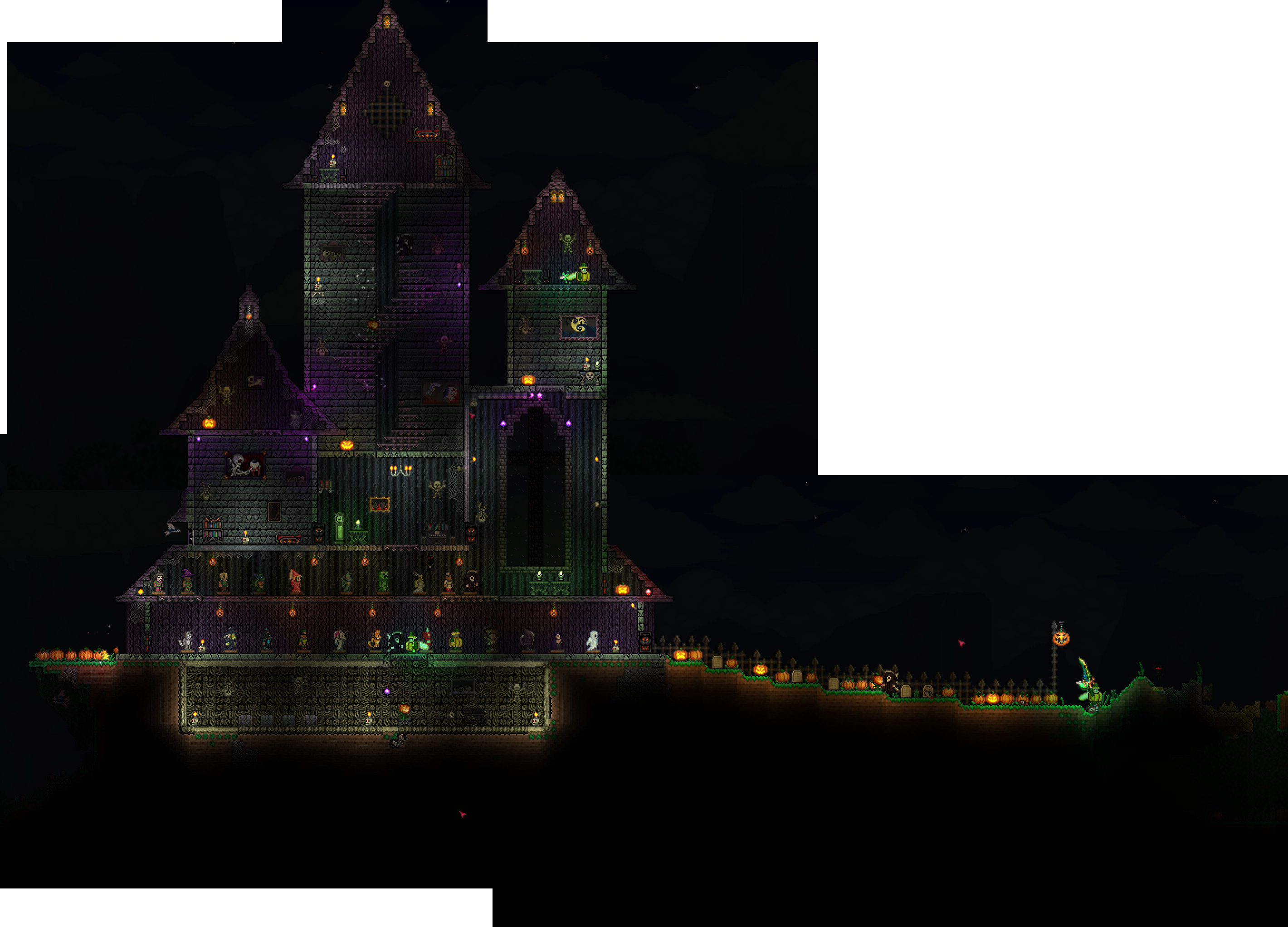 Showcasebecause Of The Halloween Event, We Were Pretty - Starbound Halloween House Clipart (2840x2045), Png Download