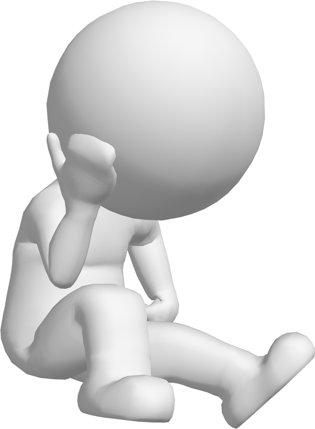 De La Organización - White Thinking Man Png Clipart (1500x1500), Png Download