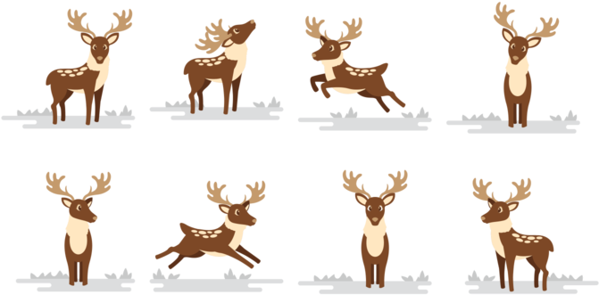 Deer Caribou Cartoon Vector - Alaskan Caribou Cartoon Clipart (700x490), Png Download