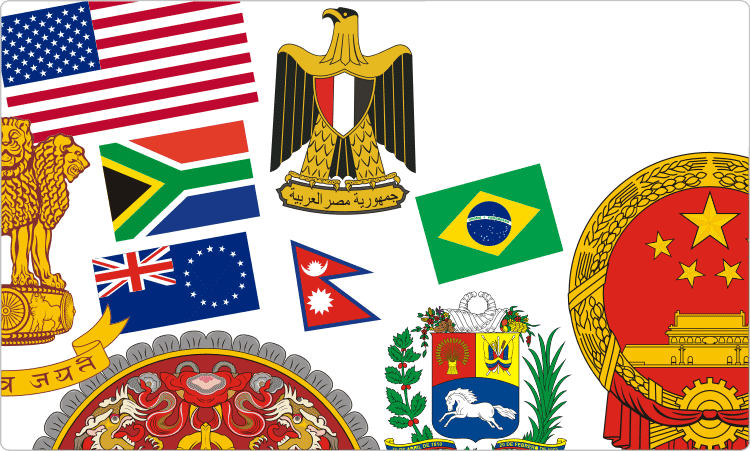 International Non-european Civic Heraldry - Emblem Clipart (750x451), Png Download