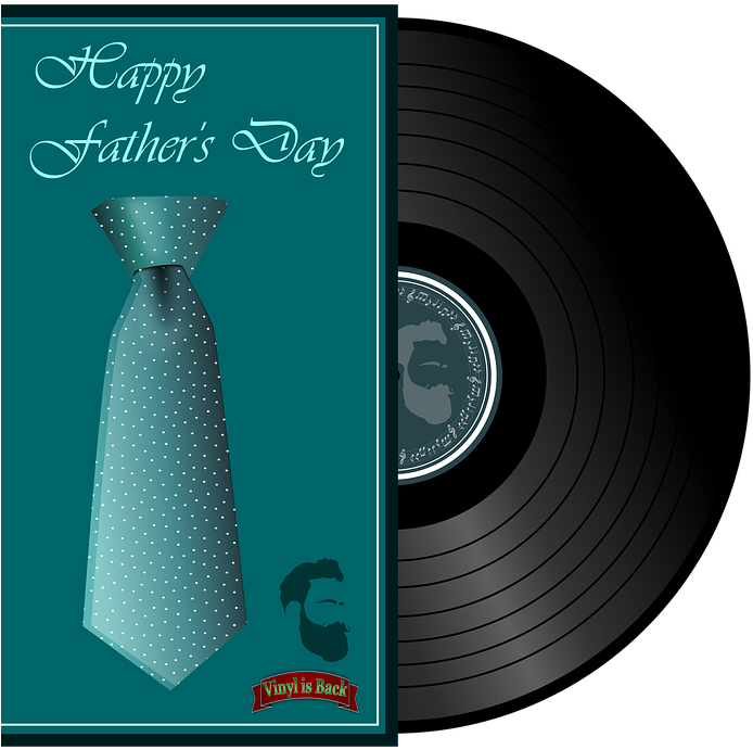 Father's Day Vinyl Music Retro Father - Cd Clipart (720x720), Png Download