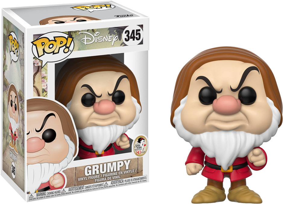 Snow White And The Seven Dwarfs Grumpy Pop Vinyl Figure - Funko Pop Grumpy Clipart (939x679), Png Download