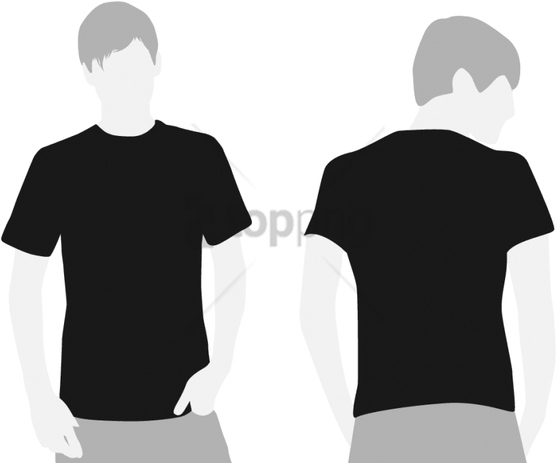 Free Png T Shirt Front And Back Png Images Transparent - Black T Shirt Template Png Clipart (850x680), Png Download