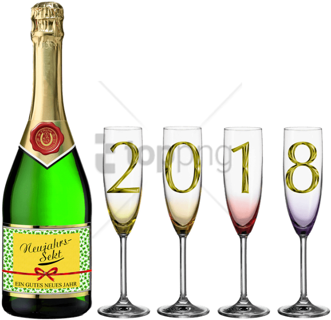 Free Png Espumante Png Image With Transparent Background - Happy New Year 2018 Images Png Clipart (850x625), Png Download