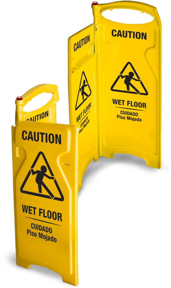 Folding Wet Floor Sign - Plastic Clipart (693x1000), Png Download