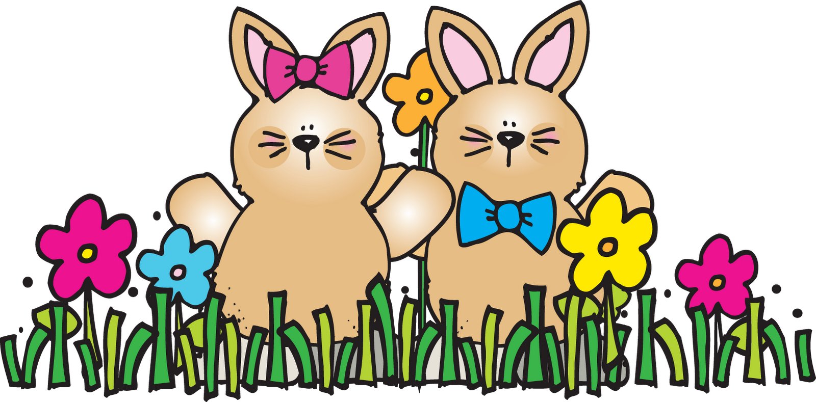 March Free March Spring Clip Art Archives February - Bunny Spring Clip Art - Png Download (1600x789), Png Download